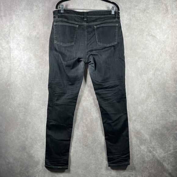 Eileen Fisher Jeans Women 14 Black Denim Skinny Mid Rise Pockets Casual Everyday - Picture 5 of 10